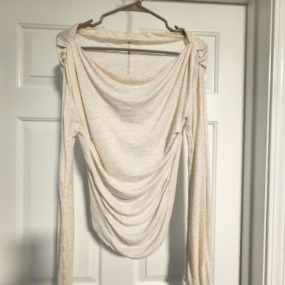 Free People Long sleeve cowl-neck Top